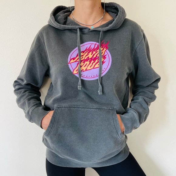 NHS | Tops | Santa Cruz Grey Skateboard Oversized Logo Hoodie | Poshmark